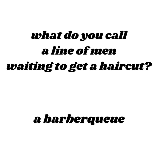 Line of Men Waiting for a Haircut